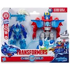 Transformers Cyberworld: Hrdinovia otvoreného mora Energonová vlna Optimus Prime a Mirage robotické figúrky - Hasbro