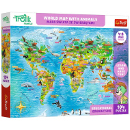 Treflik Svetová mapa so zvieratami vzdelávacie puzzle 104 ks - Trefl