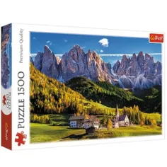 Údolie Val di Funes, Dolomity - Taliansko 1500-dielikové puzzle -Trefl