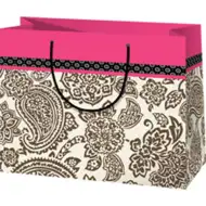 Veľká darčeková taška s ružovým okrajom 27x14x33cm