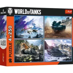 Veľká tanková bitka 4x250ks puzzle - Trefl