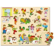 Veľké drevené puzzle s rukoväťou - Woodyland