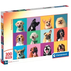 Veselé psie tváre 300ks puzzle - Clementoni