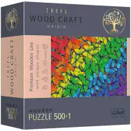 Wood Craft: Dúhové motýle 500+1-dielne drevené puzzle - Trefl