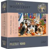 Wood Craft: Priateľstvo psov 1000-dielne prémiové drevené puzzle - Trefl