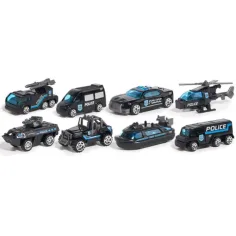 X-Police 8 dielny set policajných autíčok obrázok 2