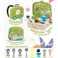 Zelený 2v1 zmrzlinársky pult, súprava v kufri na kolieskach s príslušenstvom