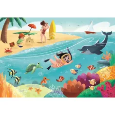 Život na mori supercolor 2 v 1 puzzle 2x60ks - Clementoni obrázok 2
