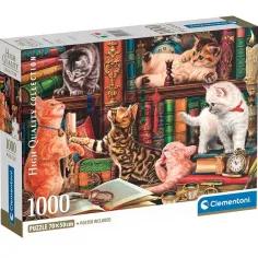 Zvedavé mačky HQC 1000-dielny puzzle s plagátom - Clementoni