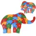 ABC - 123 slonie drevené vzdelávacie puzzle