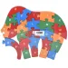 ABC - 123 slonie drevené vzdelávacie puzzle