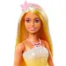 Barbie Dreamtopia: Princezná bábika v žlto-ružových šatách s motýľmi - Mattel
