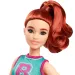 Barbie Fashionista štýlová bábika s červenými vlasmi v fialovej sukni - Mattel