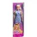 Barbie: Módna blondínka bábika v modrých šatách so vzorom motýlika – Mattel