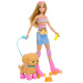 Barbie Sada – venčenie psa na korčuliach – blond bábika – Mattel