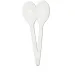 Biela recyklovateľná lyžica, sada 10 ks