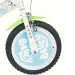 Detský bicykel Bluey 14” s držiakom na fľašu a bočnými kolieskami v bielo-modro-zelenej farbe – bicykel Dino Bikes