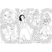 Disney Princezné 2 v 1 maxi 2x60-dielne puzzle a omaľovánka 50x35 cm - Lisciani
