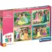 Disney Princezné 4 v 1 Supercolor puzzle - Clementoni