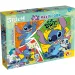 Disney Stitch 2 v 1 maxi 24-dielne puzzle a omaľovánka 70x50 cm - Lisciani