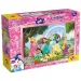 Disney princezné dúhové 2 v 1 108-dielne puzzle a omaľovánka 70x50 cm - Lisciani