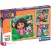 Dora objaviteľka 3x48 ks Supercolor puzzle - Clementoni