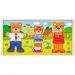 Drevené puzzle s obliekacou medveďou rodinkou - Woodyland