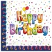 Dúhové narodeninové papierové servítky s nápisom "Happy Birthday", balenie 20 ks.