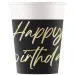 Elegantné narodeninové papierové poháre s nápisom „Happy Birthday“, 8-dielna súprava, 200 ml