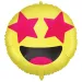 Emoji fóliový balón – Usmievavá tvár s hviezdičkovými očami 46 cm