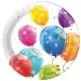 Farebné balóniky papierový tanier 8 ks sada 23 cm