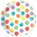 Farebný bodkovaný papierový tanier, 8 ks sada, 23 cm