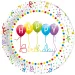 Farebný narodeninový papierový tanier s nápisom „Happy Birthday“, sada 8 ks.