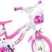 Flappy 12” detský bicykel s košíkom a sedadlom pre bábiku v ružovo-bielej farbe - Dino Bikes bicykel
