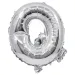 Fóliový balón v tvare písmena striebornej farby – písmeno Q 32 cm