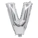 Fóliový balónik v tvare písmena V striebornej farby – písmeno V 32 cm