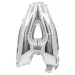 Fóliový balónik v tvare písmena striebornej farby – písmeno A, 32 cm