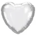 Fóliový balónik v tvare srdca – strieborný, 46 cm