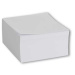Kockovaný poznámkový blok 8,5 × 8,5 × 4 cm, s 500 listami, biely, lepený