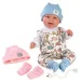 Llorens: 2 v 1 Tala a Talo 44cm novorodenec s hlasom, ružovými a modrými doplnkami.