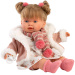 Llorens: Alexandra, 42 cm plačúca bábika s cumlíkom v oblečení so zvieratkami.