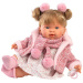 Llorens: Alexandra, 42 cm plačúca bábika s cumlíkom v ružovom kabáte