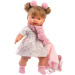Llorens: Alexandra, 42 cm plačúca bábika s cumlíkom v ružovom kabáte