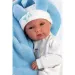 Llorens: Bábika Bimba 35 cm s modrým zajačikovým spacím vakom