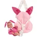 Llorens: Bimba novorodenec s ružovým zajačikovým nosičom 35 cm