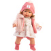 Llorens: Carla, plačúca 42 cm bábika s cumlíkom v čiapke so srdiečkami.