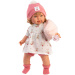 Llorens: Carla, plačúca 42 cm bábika s cumlíkom v čiapke so srdiečkami.