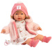 Llorens: Carla, plačúca 42 cm bábika s cumlíkom v čiapke so srdiečkami.