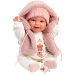 Llorens: Chloe, 38 cm plačúca bábika v ružovej vestičke