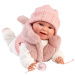 Llorens: Chloe, 38 cm plačúca bábika v ružovej vestičke